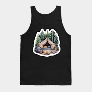 Campfire Retreat: Forest Escape Tank Top